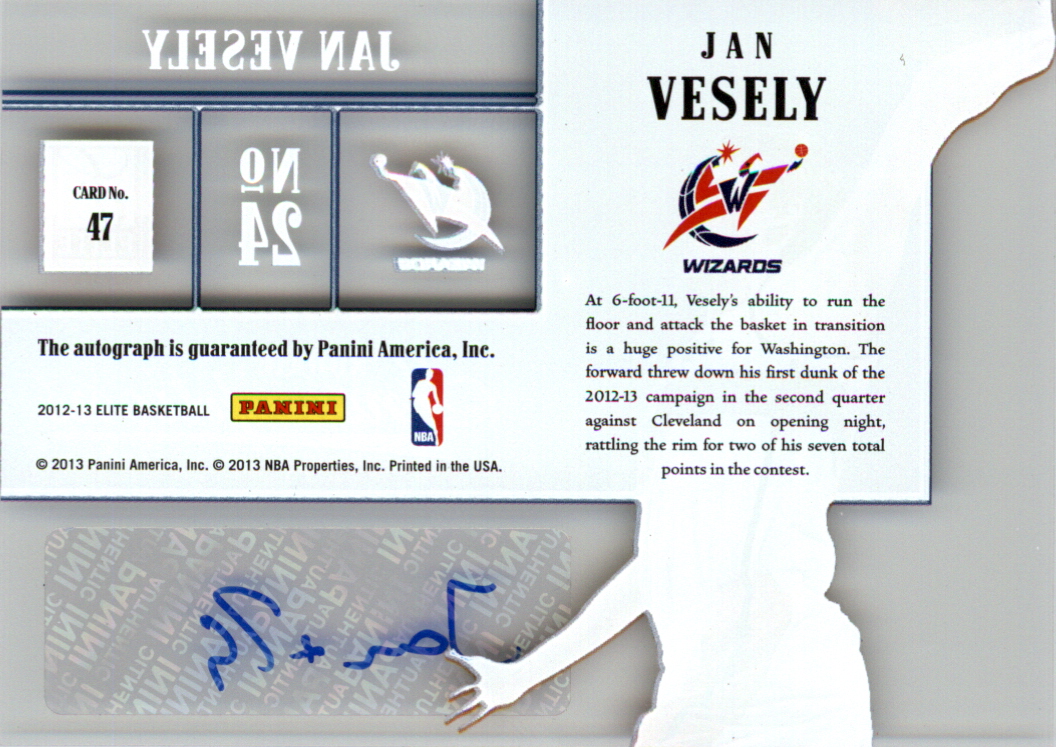 2012-13 Elite Rookie Inscriptions #47 Jan Vesely back image