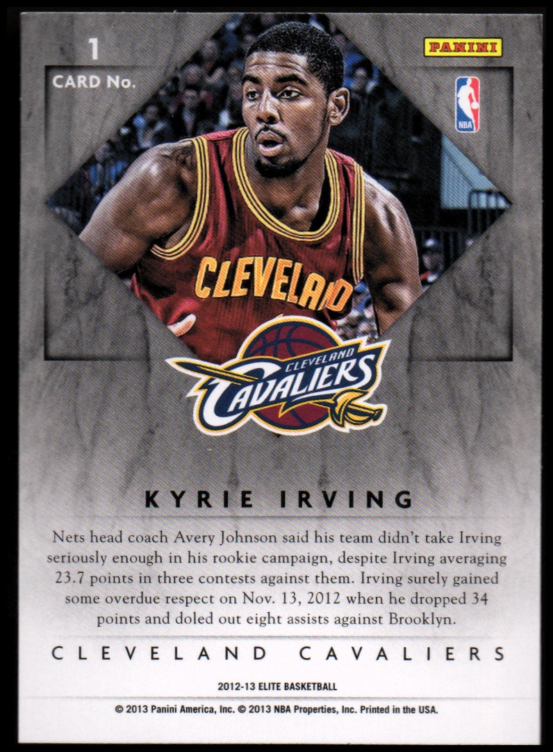 2012-13 Elite Rookie Elite Series #1 Kyrie Irving back image