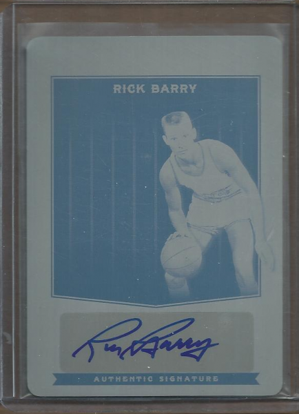 2012 Leaf Legends of Sport We Are the Champions Autographs Printing Plates Black #WCRB1 Rick Barry