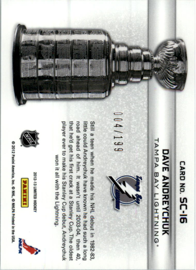 2012-13 Limited Stanley Cup Winners #SC16 Dave Andreychuk back image