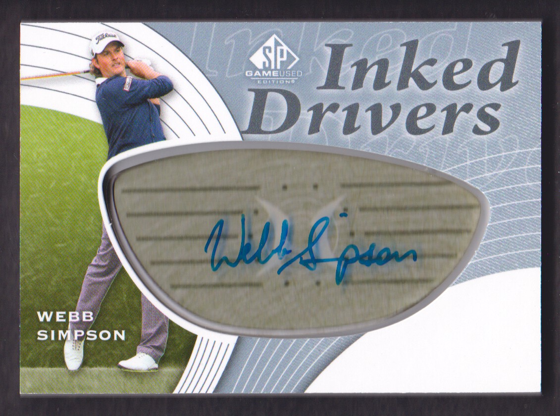 2012 SP Game Used Inked Drivers Silver #IDWS Webb Simpson E