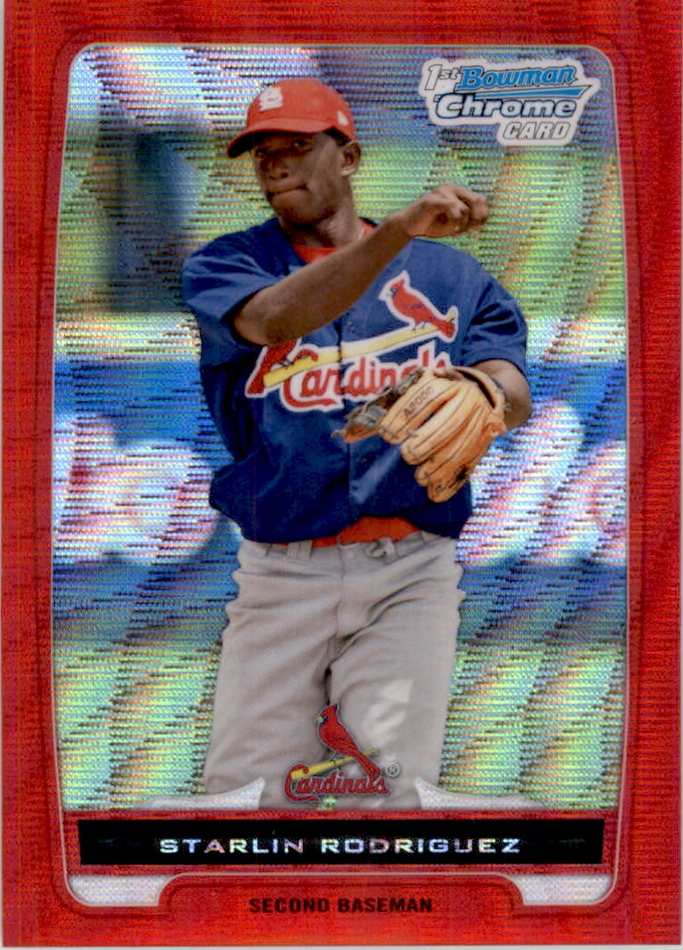 2012 Bowman Chrome Prospects Red Wave Refractors #BCP135 Starlin Rodriguez