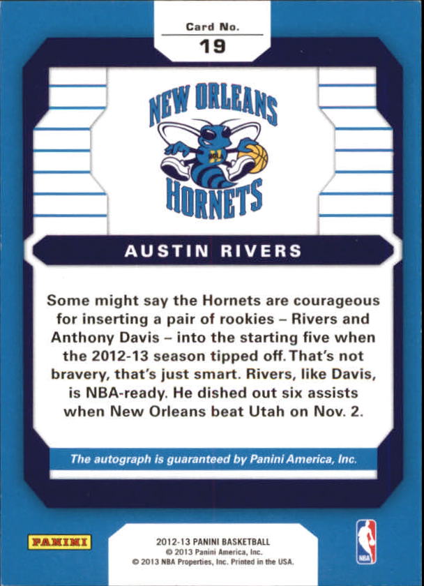 2012-13 Panini Rookie Signatures #19 Austin Rivers back image