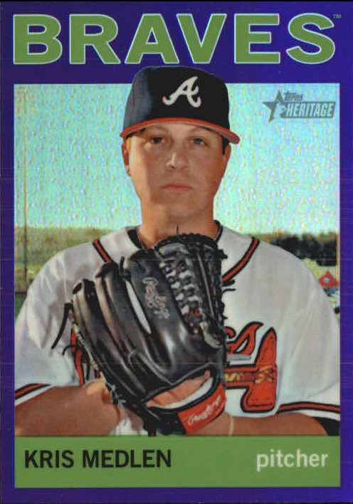 2013 Topps Heritage Chrome Purple Refractors #HC69 Kris Medlen