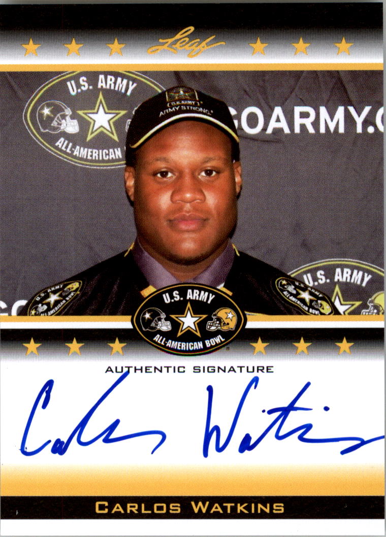 2012 Leaf Army All-American Bowl Tour Autographs Blue Ink #TACW1 Carlos Watkins