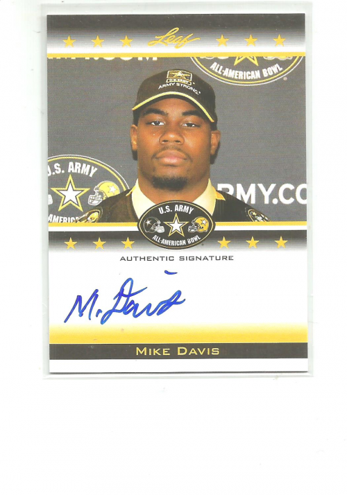 2012 Leaf Army All-American Bowl Tour Autographs Blue Ink #TAMD1 Mike Davis