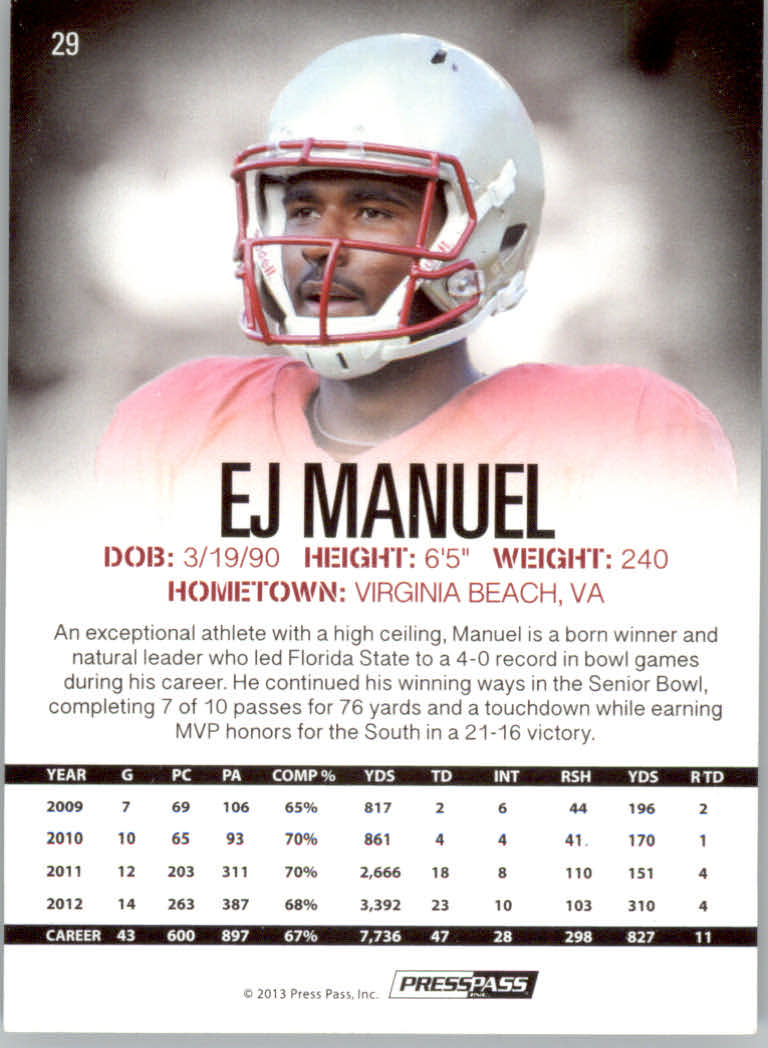2013 Press Pass Football Cards - Picture 3 of 7