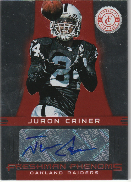 2012 Totally Certified #139 Juron Criner AU/290 RC
