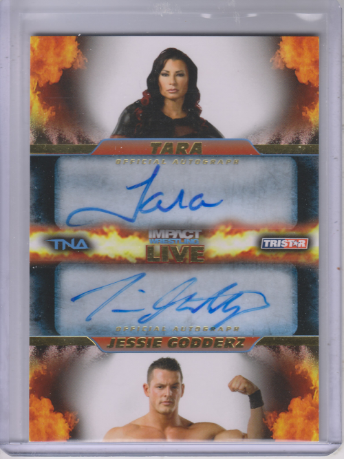 2013 TRISTAR TNA Impact Live Dual Autographs Gold #6 Tara/Jessie Godderz