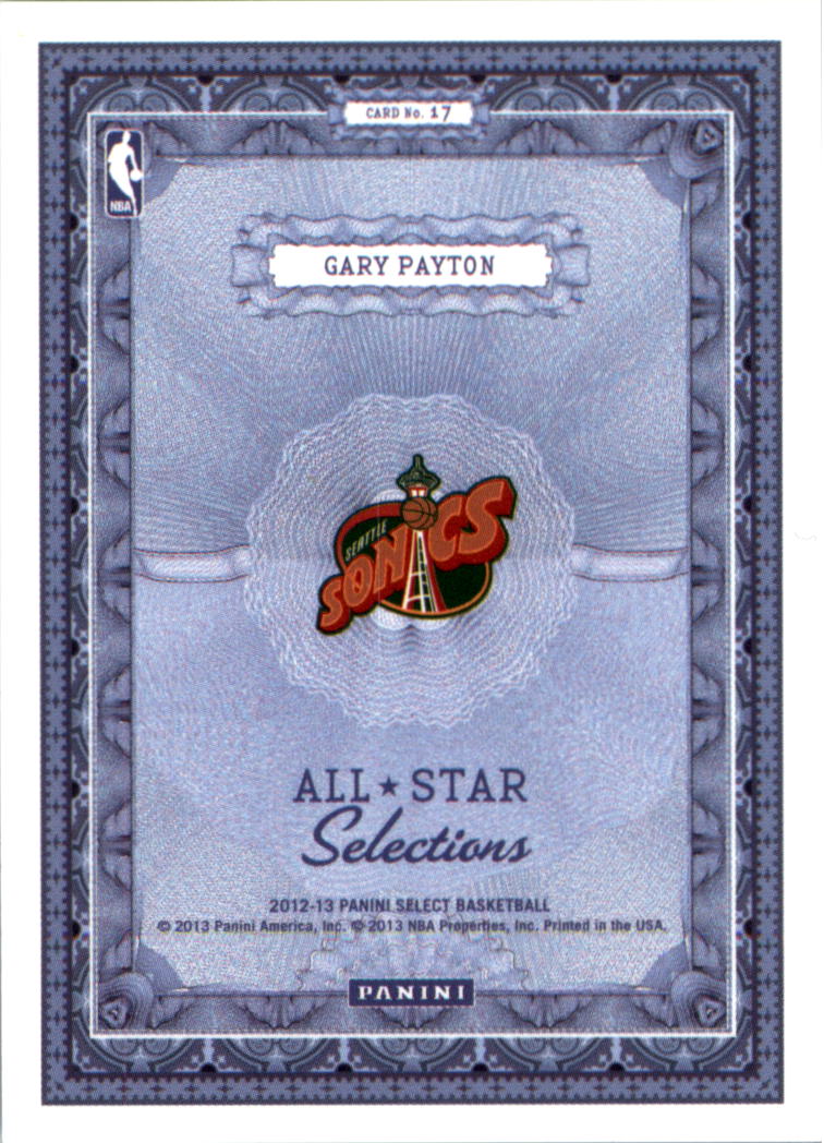 2012-13 Select All-Star Selections #17 Gary Payton back image