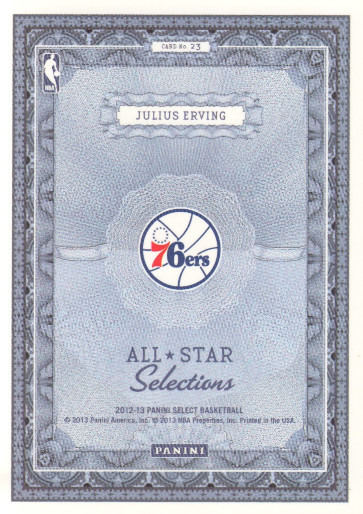 2012-13 Select All-Star Selections #23 Julius Erving back image