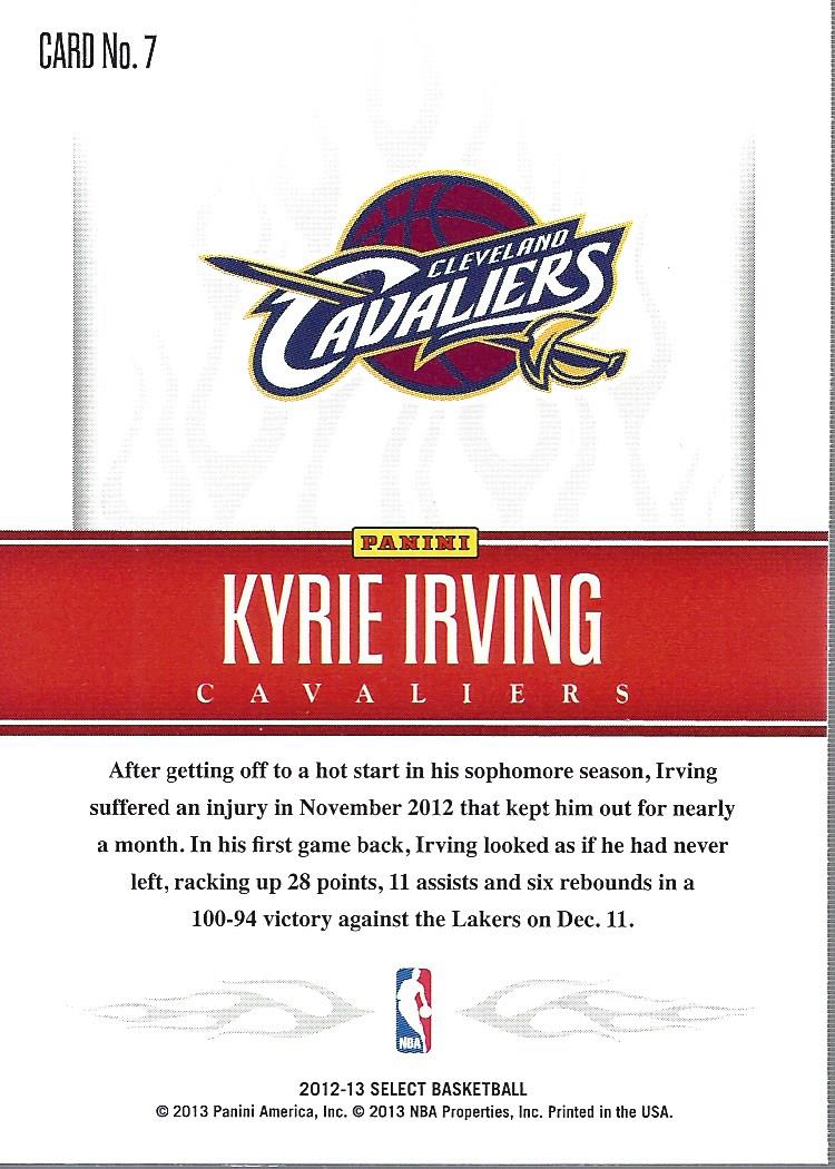 2012-13 Select Hot Stars #7 Kyrie Irving back image