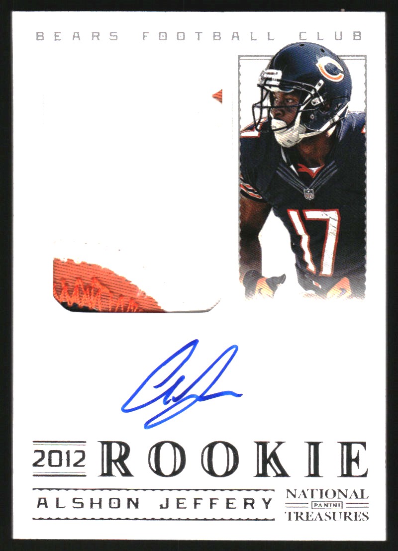 2012 Panini National Treasures #335 Alshon Jeffery JSY AU RC