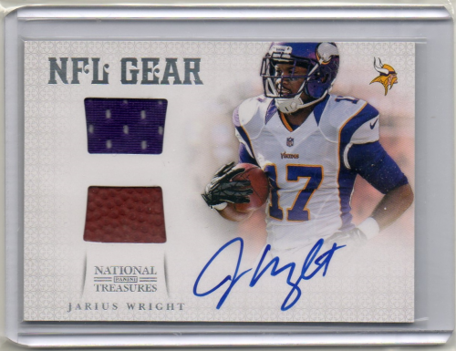 2012 Panini National Treasures NFL Gear Combos Signatures #6 Jarius Wright