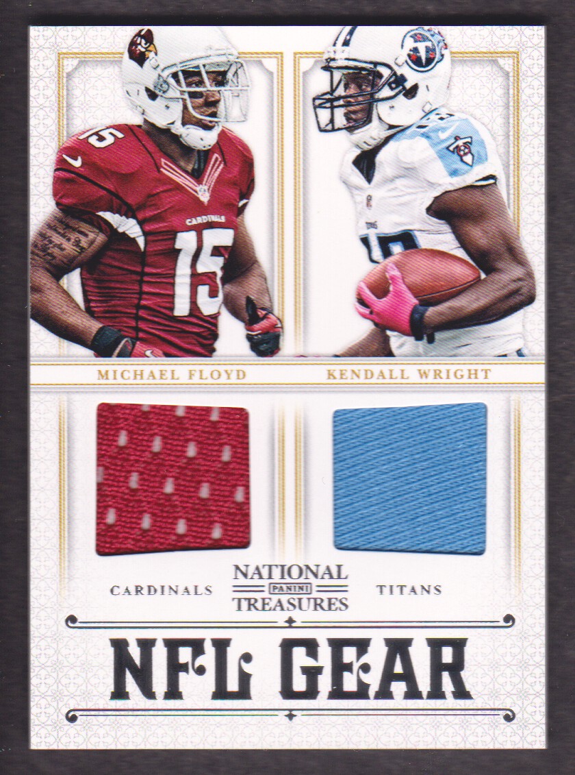 2012 Panini National Treasures NFL Gear Dual Player Materials #7 Kendall Wright/Michael Floyd