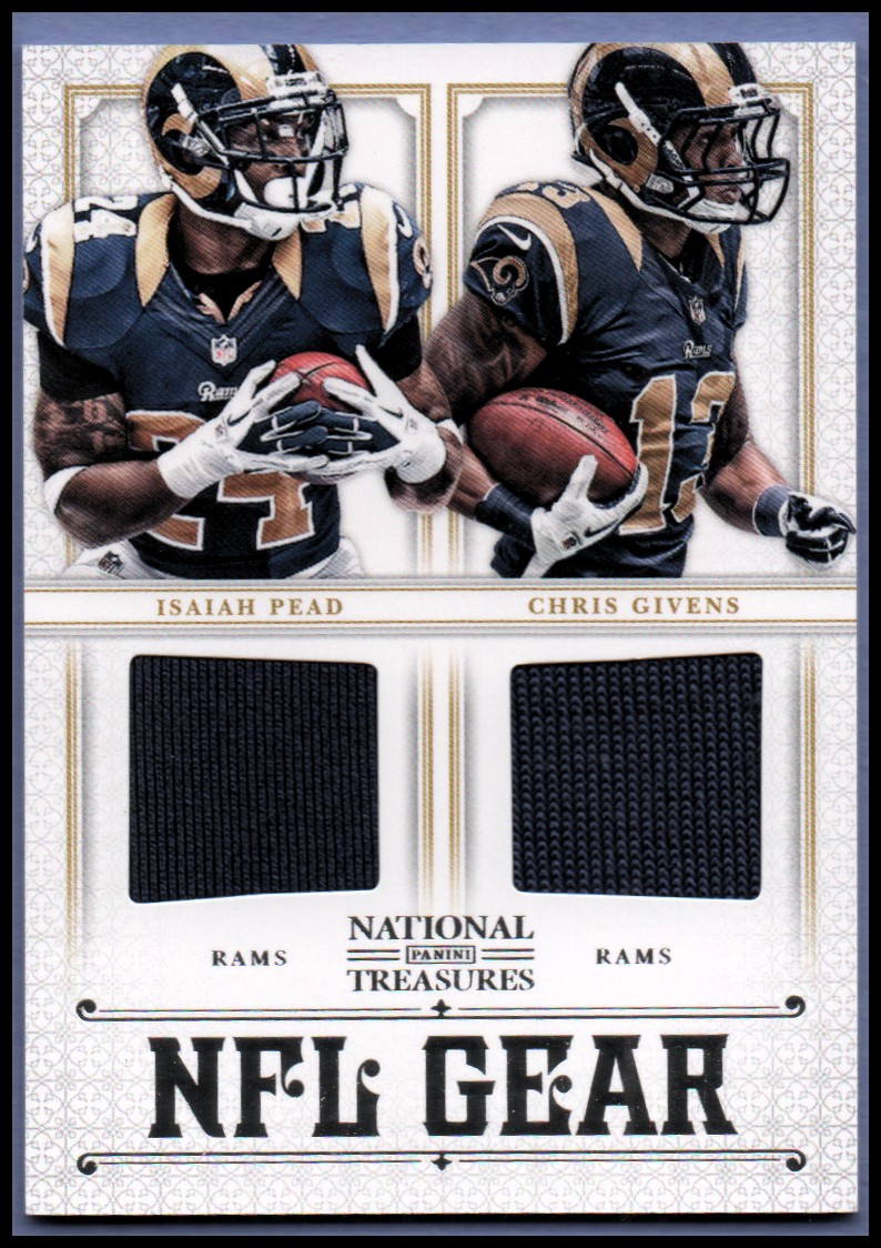 2012 Panini National Treasures NFL Gear Dual Player Materials #14 Chris Givens/Isaiah Pead
