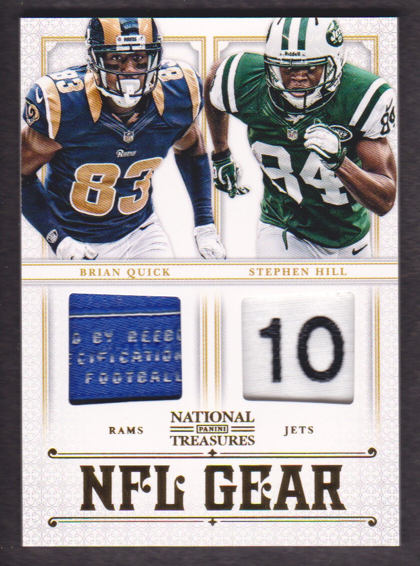 2012 Panini National Treasures NFL Gear Dual Player Materials Prime #9 Brian Quick/Stephen Hill