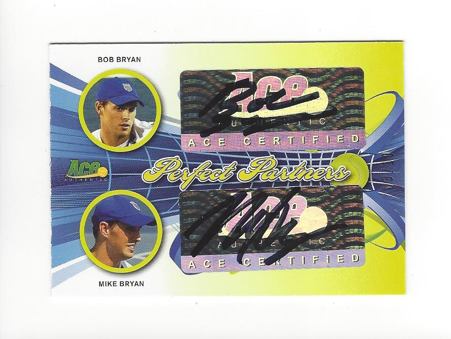 2013 Ace Authentic Perfect Partners Dual Autographs Yellow #14 Bob Bryan/ Mike Bryan