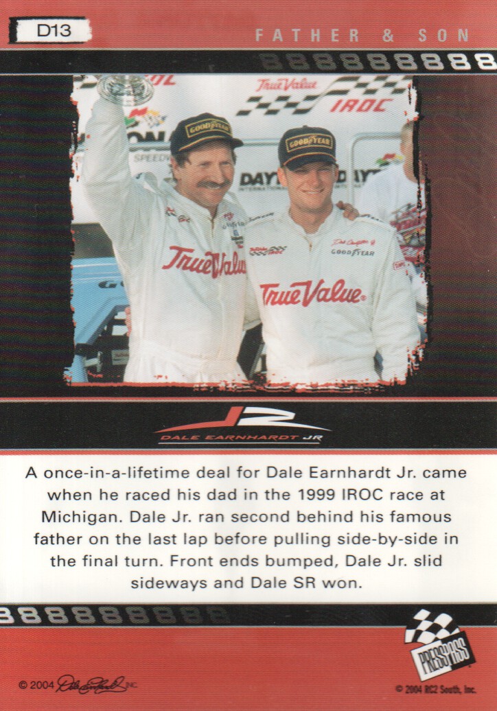 2004 Press Pass Dale Earnhardt Jr. Gold #D13 Dale Earnhardt Jr./Dale Earnhardt FS back image