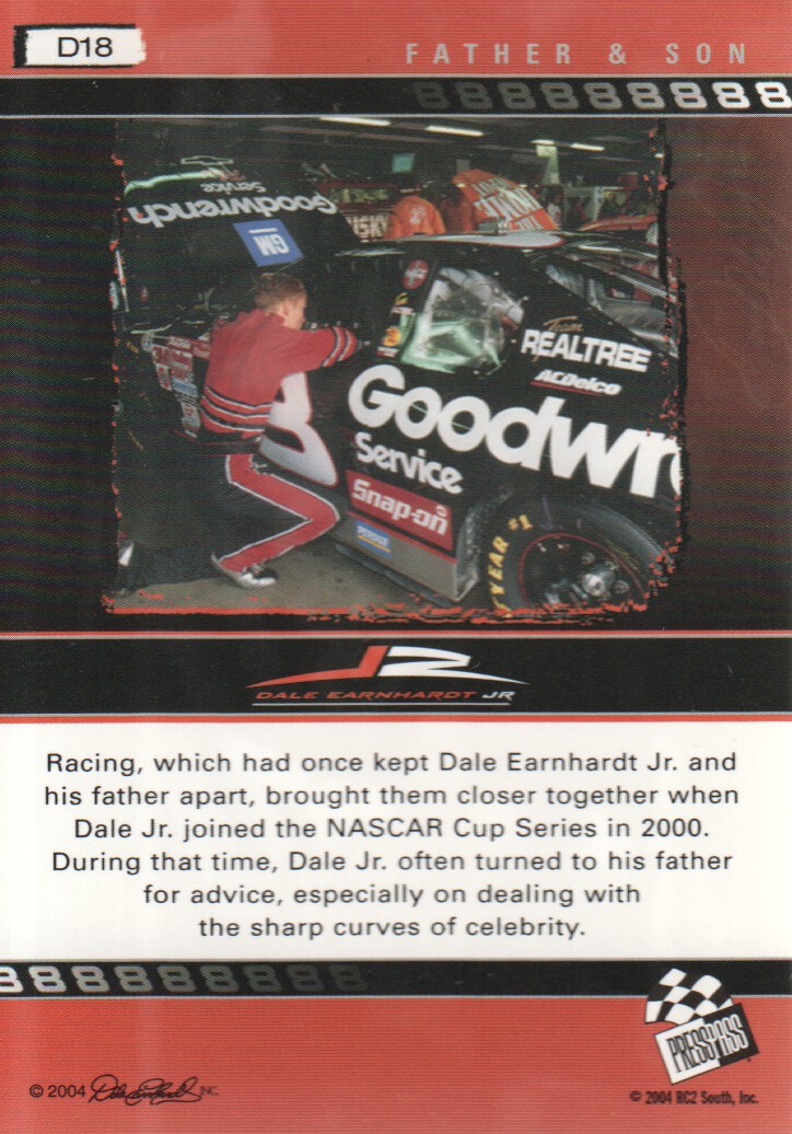 2004 Press Pass Dale Earnhardt Jr. Gold #D18 Dale Earnhardt Jr./Dale Earnhardt FS back image