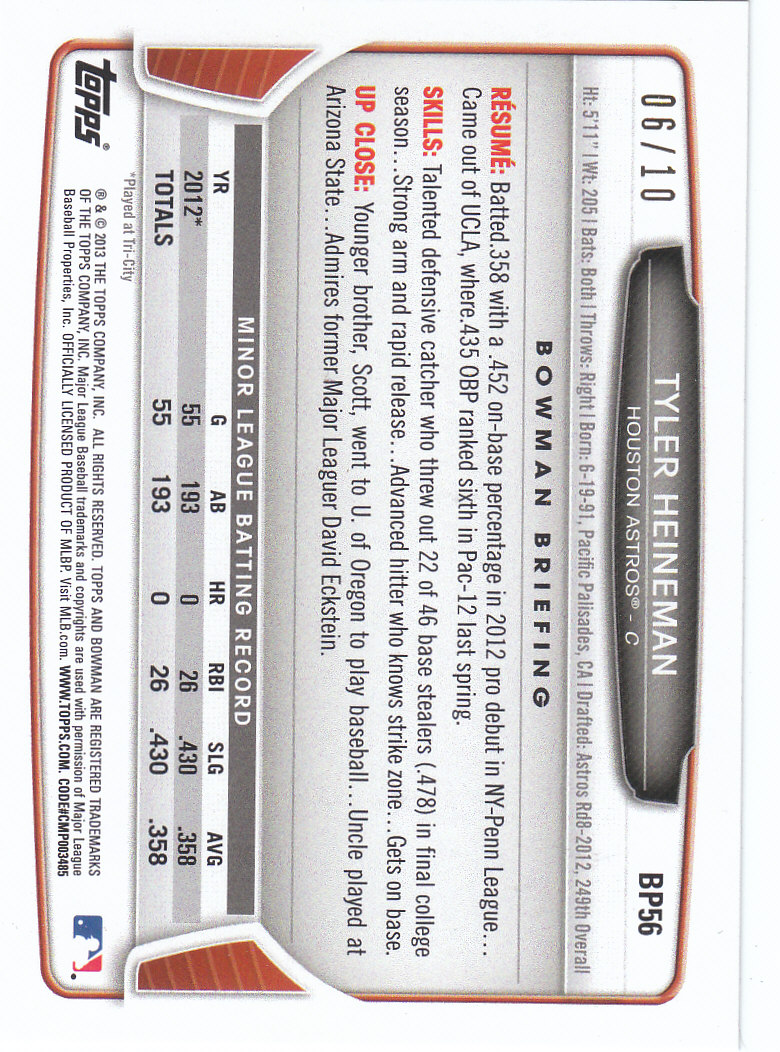 2013 Bowman Baseball "Prospects Purple and Silver Ice" Insert Parallel Cards - Picture 3 of 22