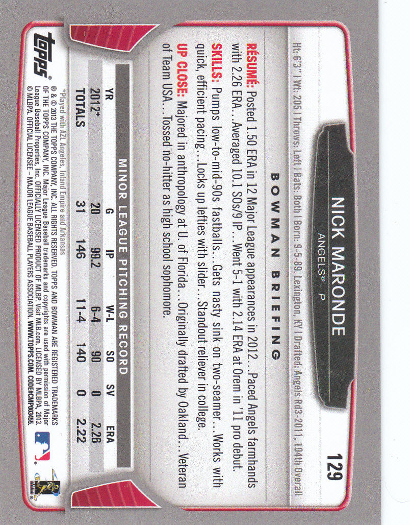 2013 Bowman Baseball "Main Set Red and Silver Ice" Parallel Cards - Picture 18 of 31