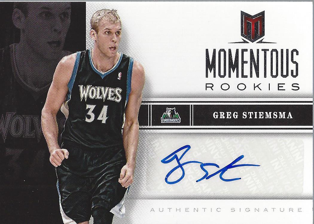2012-13 Momentum Momentous Rookies Autographs #41 Greg Stiemsma