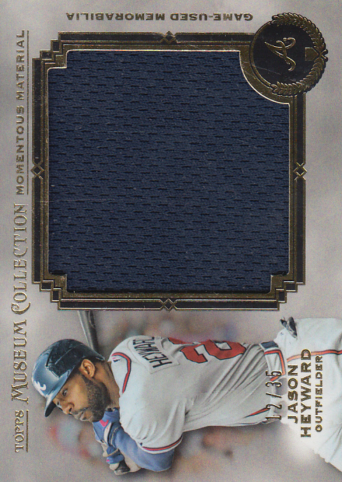 2013 Topps Museum Collection Momentous Material Jumbo Relics Gold #JHE Jason Heyward