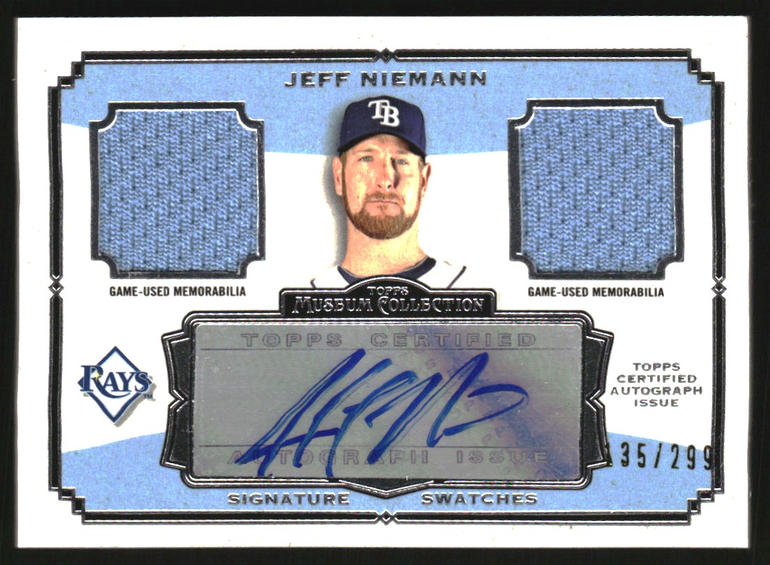 2013 Topps Museum Collection Signature Swatches Dual Relic Autographs #JN Jeff Niemann/299