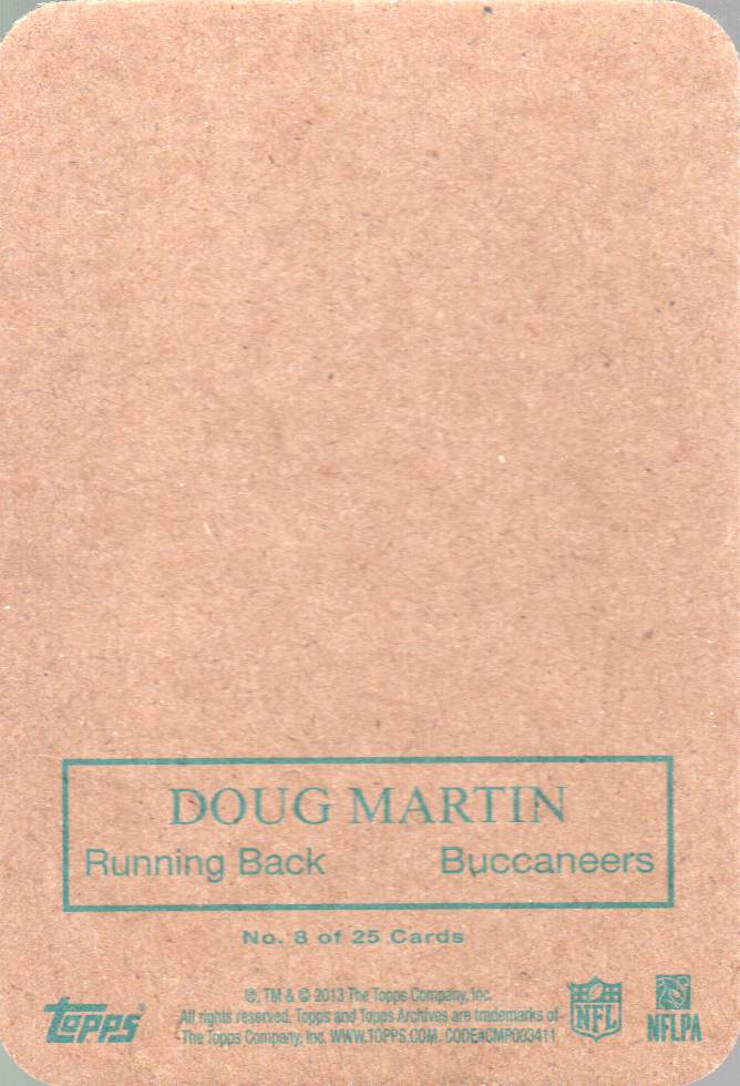 2013 Topps Archives 1970 Glossy #8 Doug Martin back image
