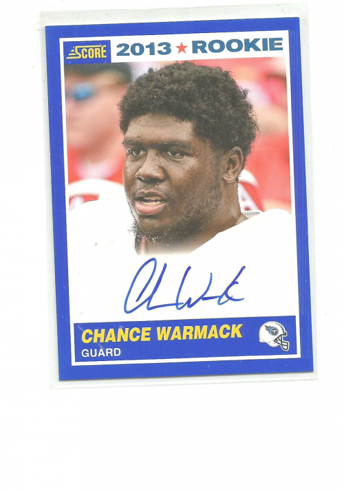2013 Score Rookie Signatures Blue #436 Chance Warmack