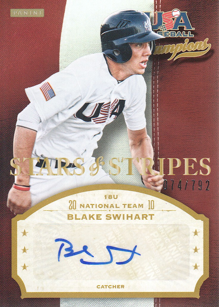 2013 USA Baseball Champions Stars and Stripes Signatures #19 Blake Swihart/792