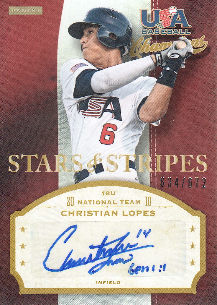 2013 USA Baseball Champions Stars and Stripes Signatures #65 Christian Lopes/672