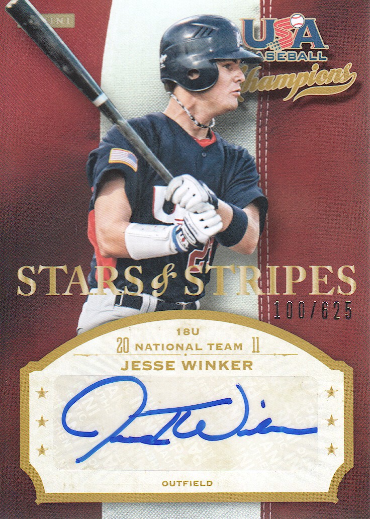 2013 USA Baseball Champions Stars and Stripes Signatures #93 Jesse Winker/625