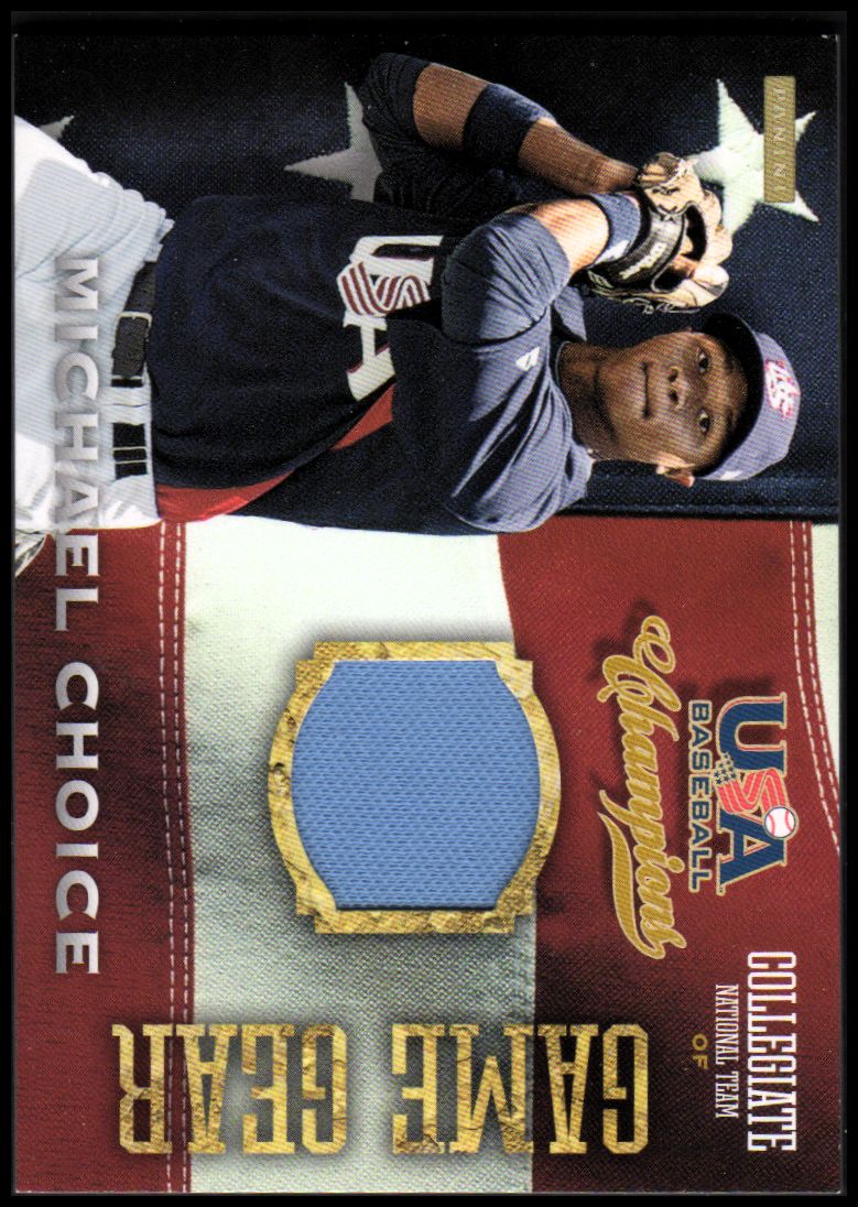 2013 USA Baseball Champions Game Gear Jerseys #50 Michael Choice