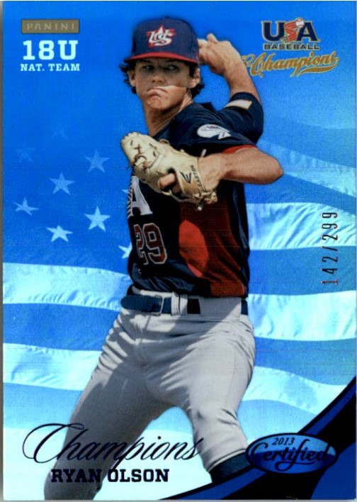 2013 USA Baseball Champions National Team Mirror Blue #163 Ryan Olson