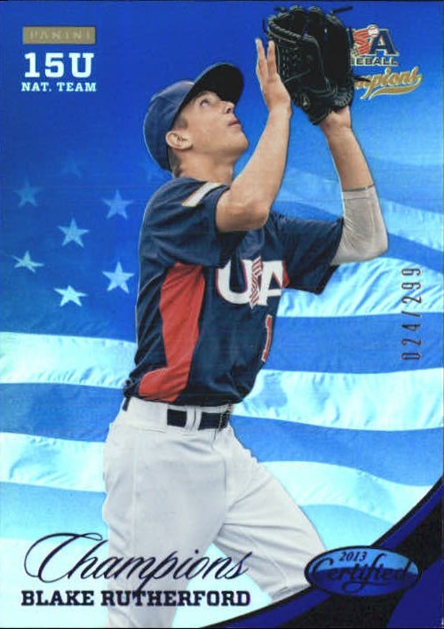 2013 USA Baseball Champions National Team Mirror Blue #184 Blake Rutherford