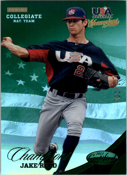 2013 USA Baseball Champions National Team Mirror Green #142 Jake Reed