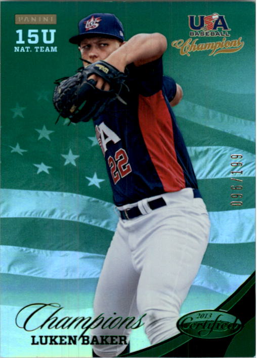2013 USA Baseball Champions National Team Mirror Green #170 Luken Baker