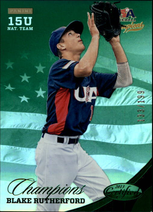 2013 USA Baseball Champions National Team Mirror Green #184 Blake Rutherford