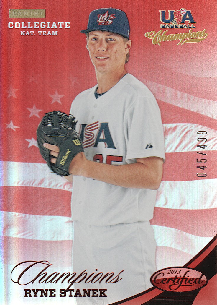 2013 USA Baseball Champions National Team Mirror Red #144 Ryne Stanek