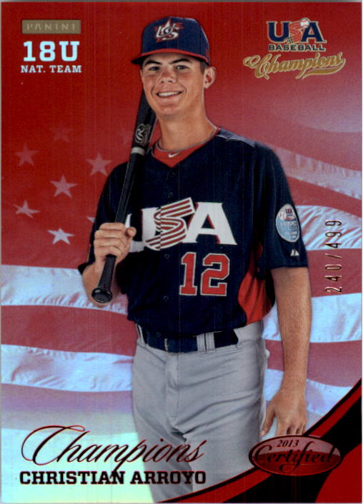 2013 USA Baseball Champions National Team Mirror Red #150 Christian Arroyo