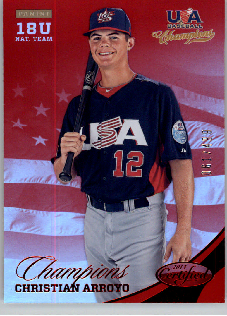 2013 USA Baseball Champions National Team Mirror Red #150 Christian Arroyo