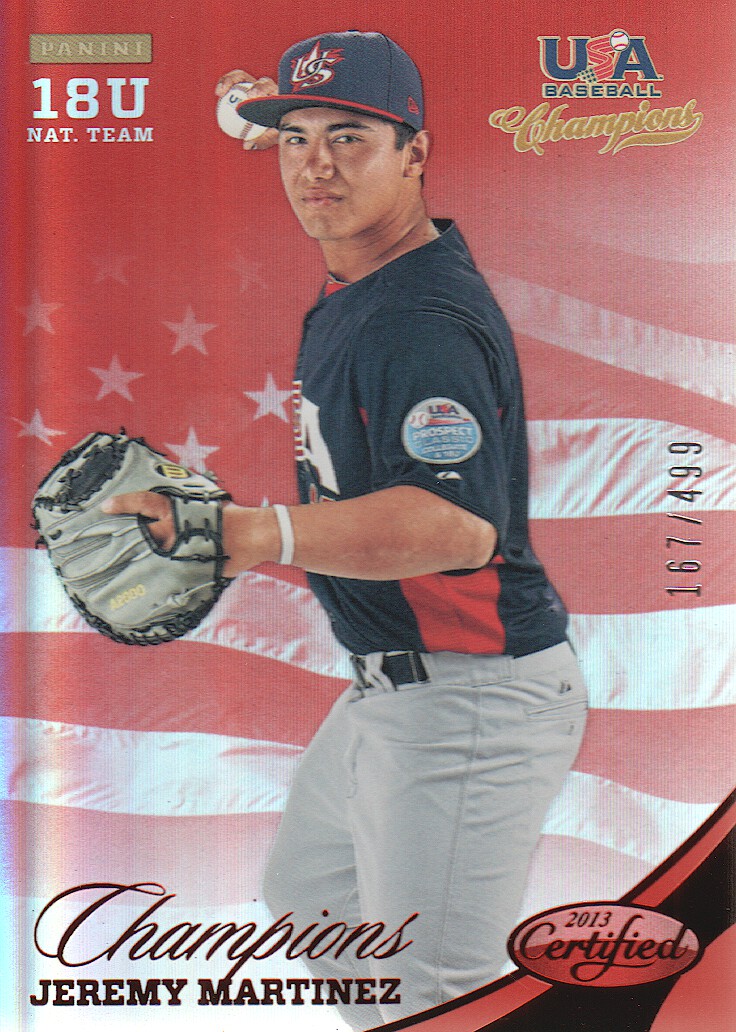 2013 USA Baseball Champions National Team Mirror Red #159 Jeremy Martinez