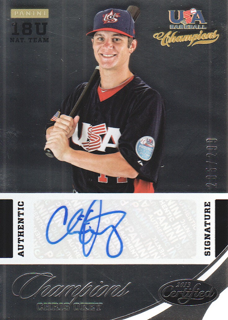 2013 USA Baseball Champions National Team Certified Signatures #37 Chris Okey/299