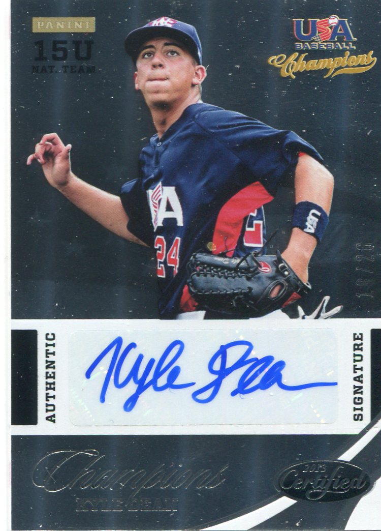 2013 USA Baseball Champions National Team Certified Signatures #50 Kyle Dean/26