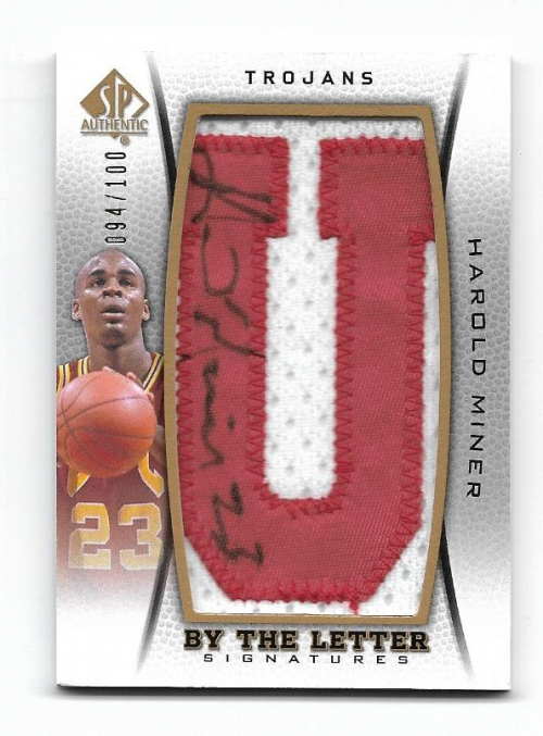 2012-13 SP Authentic By The Letter Signatures #HM Harold Miner/Serial 100; Print Run 300