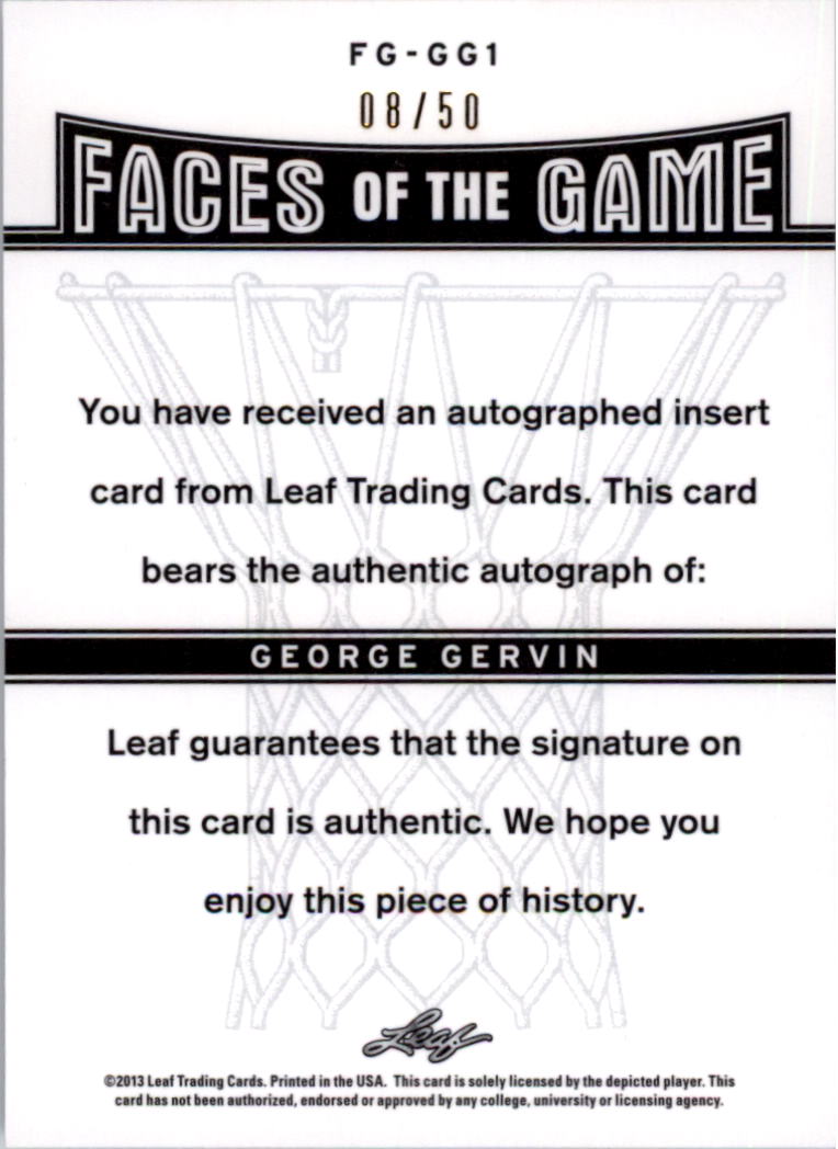 2012-13 Leaf Metal Faces of the Game Holo #FGGG1 George Gervin back image