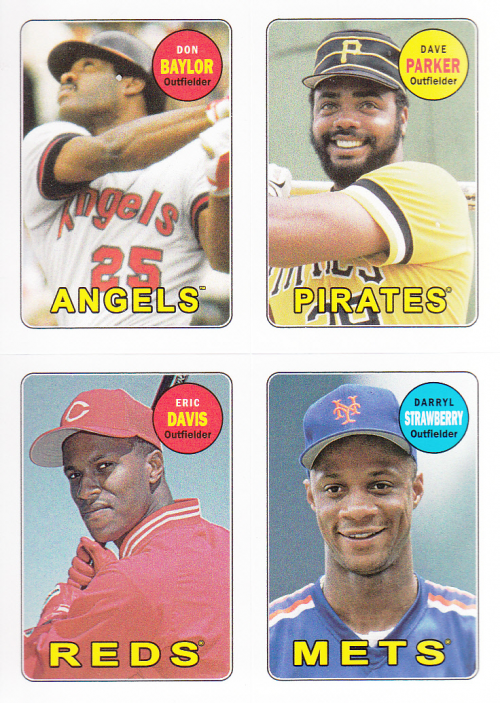 2013 Topps Archives Four-In-One #BPDS Don Baylor/Dave Parker/Eric Davis/Darryl Strawberry