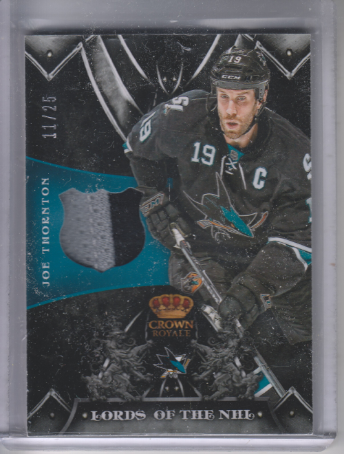 2012-13 Crown Royale Lords of the NHL Materials Prime #LNJTH Joe Thornton